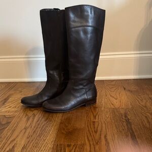 Brown Leather Knee-High Boots